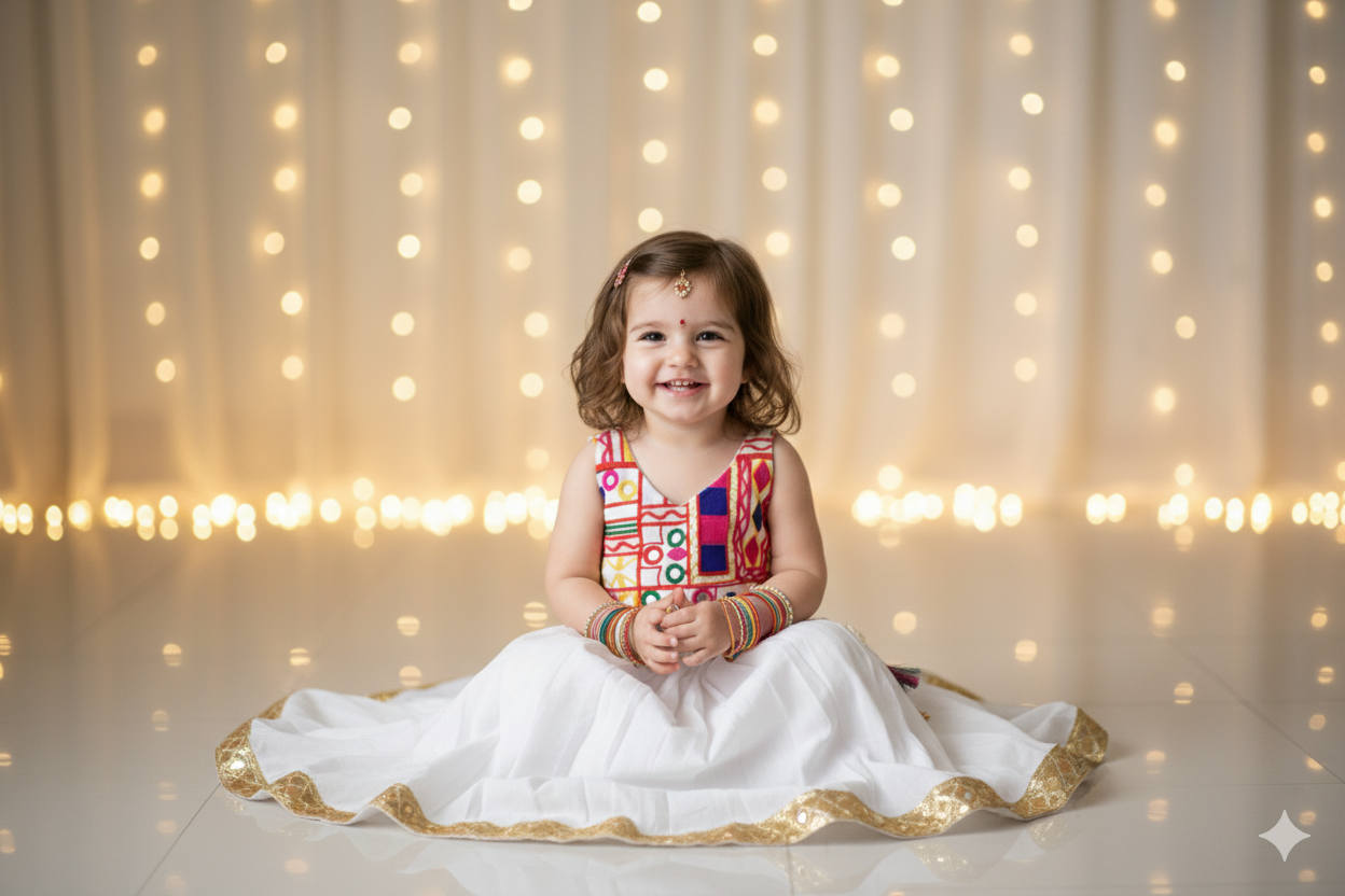 Navratri Lehenga Choli Set - White