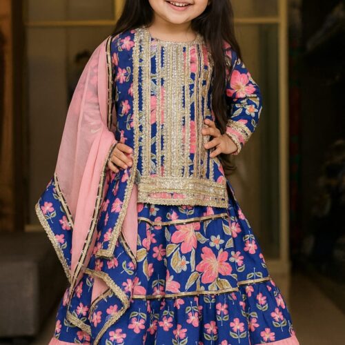 Girls Floral Lehenga Set